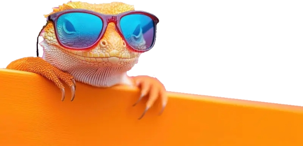 Lyzard OPS — gecko con gafas de sol